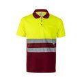 Polo con bandas reflectantes Burdeos/Amarillo 5Xl