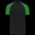 Polo baseball manga corta Black / Green M