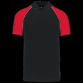 Polo baseball manga corta Black / Red XXL