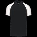 Polo baseball manga corta Black / White Xxl