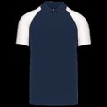 Polo baseball manga corta Navy / White 3XL