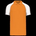 Polo baseball manga corta Orange / White S
