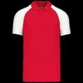 Polo baseball manga corta Red / White XXL