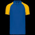 Polo baseball manga corta Royal Blue / Yellow L
