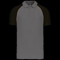 Polo baseball manga corta Slate Grey / Black M