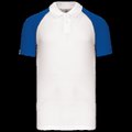 Polo baseball manga corta White / Royal Blue XL