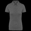 Polo básico de manga corta para mujer Grey Heather XL