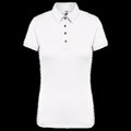 Polo básico de manga corta para mujer White Xl