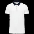 Polo bicolor hombre algodón White / Navy L