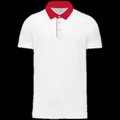 Polo bicolor hombre algodón White / Red XXL