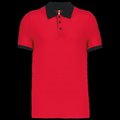 Polo bicolor hombre Red / Black Xl