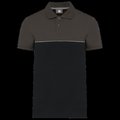 Polo bicolor manga corta unisex Black / Dark Grey M