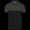 Polo bicolor manga corta unisex Black / Dark Grey S