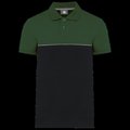 Polo bicolor manga corta unisex Black / Forest Green S