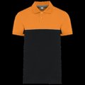 Polo bicolor manga corta unisex Black / Orange XXL
