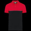 Polo bicolor manga corta unisex Black / Red XL