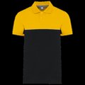 Polo bicolor manga corta unisex Black / Yellow Xs