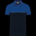 Polo bicolor manga corta unisex Navy / Royal Blue S