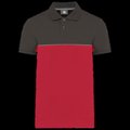Polo bicolor manga corta unisex Red / Dark Grey 5Xl