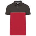 Polo bicolor manga corta unisex Red / Dark Grey XS