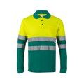 Polo bicolor manga larga con bandas reflectantes Verde/Amarillo 4Xl