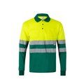 Polo bicolor de manga larga Verde 5Xl
