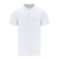 Polo blanco unisex con ribete acanalado Bla S