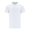 Polo blanco unisex con ribete acanalado