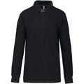 Polo de canalé manga larga hombre Black / Dark Grey XL