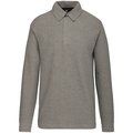Polo de canalé manga larga hombre Stone Grey Heather / Dark Grey XL