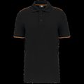 Polo contrastado hombre Black / Orange XXL