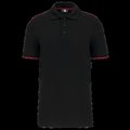 Polo contrastado hombre Black / Red Xxl