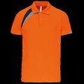 Polo deportivo unisex 100% poliéster Orange / Black / Storm Grey 4XL