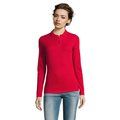 Polo Entallado Manga Larga Mujer Rojo Xl