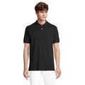 Polo hombre algodón corte cómodo Negro/ Negro Opaco L