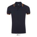 Polo Hombre Cuello Rayado 200g Azul Marino/naranja Neón Xl