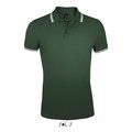 Polo Hombre Cuello Rayado 200g Forest Green/White L