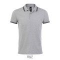 Polo Hombre Cuello Rayado 200g Grey Melange/ French Navy 3Xl