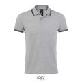 Polo Hombre Cuello Rayado 200g Grey Melange/ French Navy Xxl