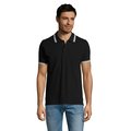 Polo Hombre Cuello Rayado 200g Negro/Blanco M