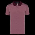 Polo jaspeado de manga corta Burgundy Heather XXL