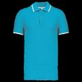 Polo manga corta 100% algodón piqué Light Turquoise / White / Navy S