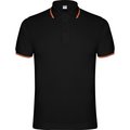 Polo de manga corta Adorno de bandera Negro 3Xl