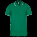 Polo de manga corta algodón Kelly Green/Light Grey/White L