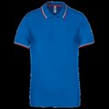 Polo de manga corta algodón Light Royal Blue / Red / White XL