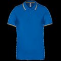 Polo de manga corta algodón Light Royal Blue/Yellow/White M