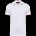 Polo de manga corta algodón White / Red / Green L