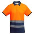 Polo Manga Corta Alta Visibilidad Marino/Naranja Fluor S