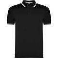 Polo Manga Corta detalles en contraste Negro/Blanco S