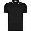 Polo Manga Corta detalles en contraste Negro/Blanco Xl